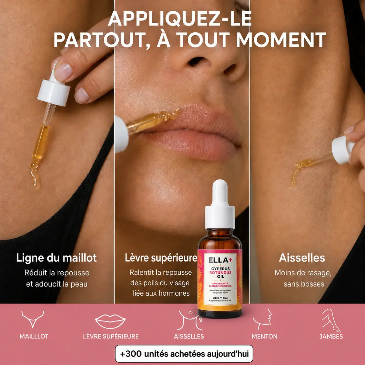Rasez-vous 3× moins souvent — sans laser, sans rendez-vous.